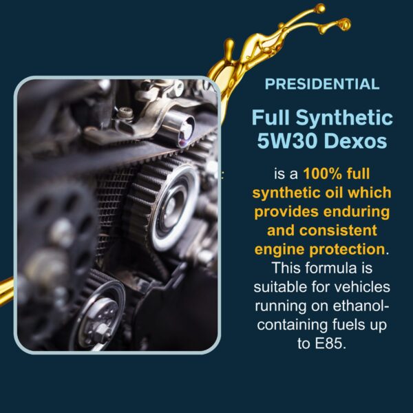 Image showing that this product is 100% full synthetic and provides enduring and consistent engine protection