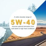 Image showing that 5W-40 ensures optimal lubrication from cold starts to high heat conditions