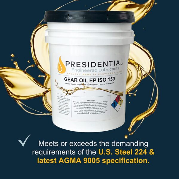 Image showing that this product meets or exceeds the requirements of the US Steel 224 and latest AGMA 9005 specifications