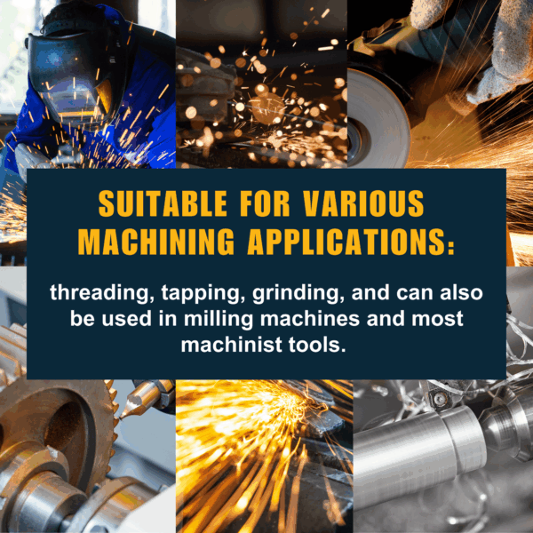 Image explaining that this product is suitable for various machining applications
