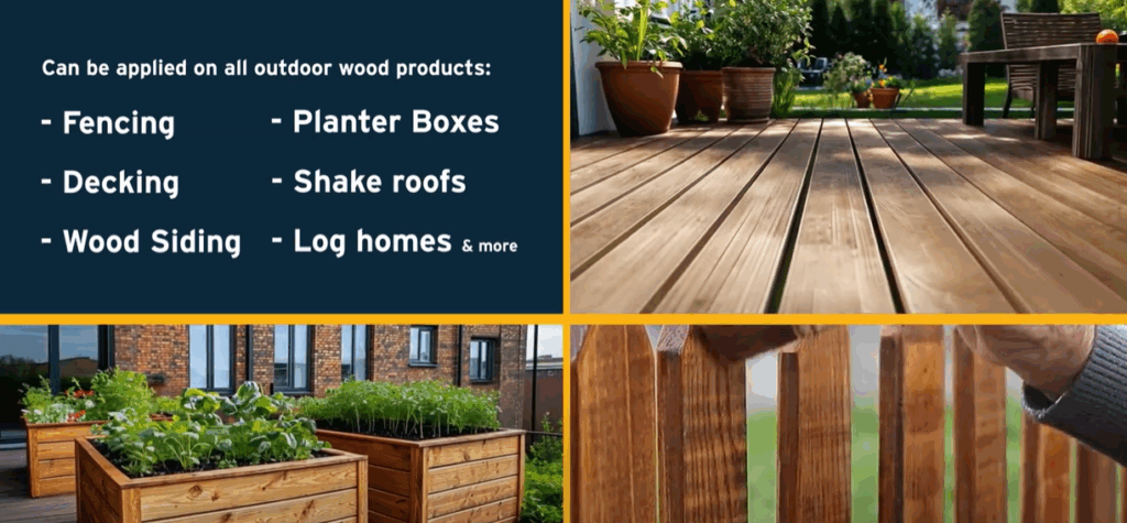 Image showing that Shingle Oil can be applied on all outdoor wood products