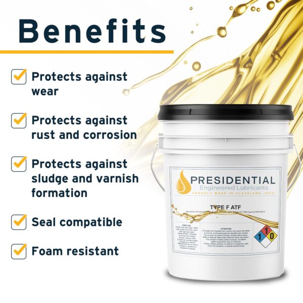 Image showcasing some of the benefits of this type f transmission oil