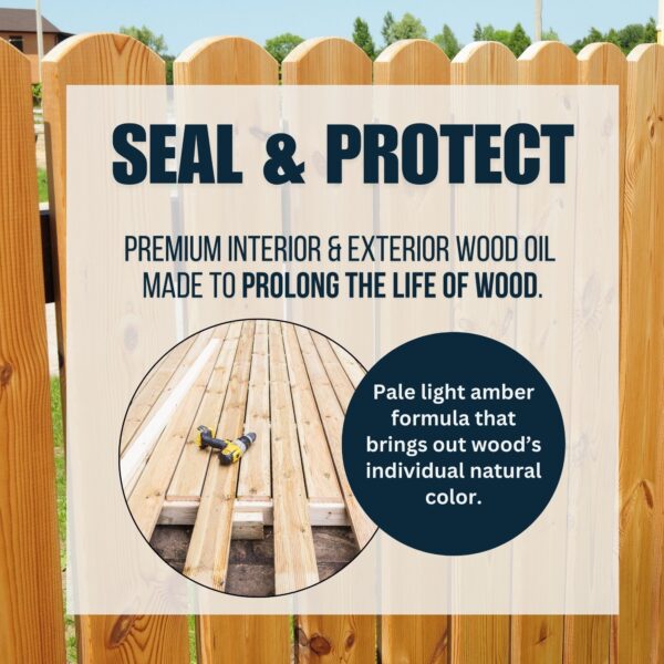 Image showing how this product seals and protects interior and exterior wood