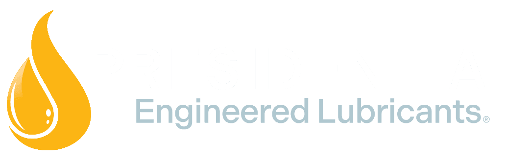 Trademarked inverted colors Presidential Engineered Lubricants logo
